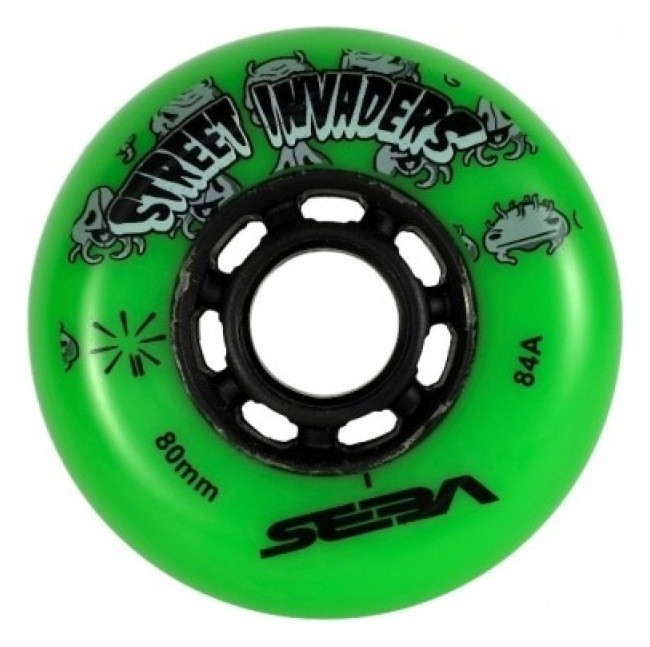 Колеса для роликів Seba Street Invaders 80 мм/84A зелені, укр, укр
