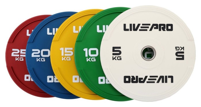 Диски бамперные олимпийские LiveUp LP8332 51 мм 5-10-15-20-25 кг