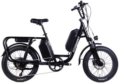 Велосипед с электроприводом 20" AL Dorozhnik eADAMANT HDD рама-18,5" 48B 17.5+12.5А*ч 1000Вт черный 2025 крылья, подножка