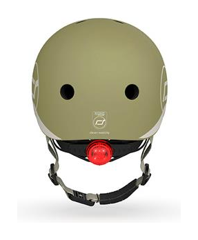 Шолом захисний дитячий Scoot and Ride, оливковий з ліхтариком 45-51см