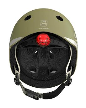Шолом захисний дитячий Scoot and Ride, оливковий з ліхтариком 45-51см