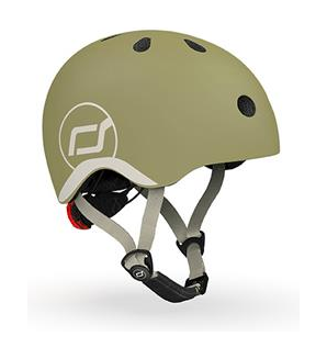 Шолом захисний дитячий Scoot and Ride, оливковий з ліхтариком 45-51см, укр, укр