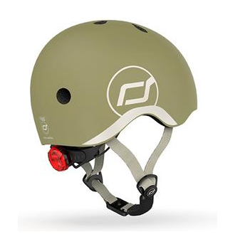 Шолом захисний дитячий Scoot and Ride, оливковий з ліхтариком 45-51см, укр, укр