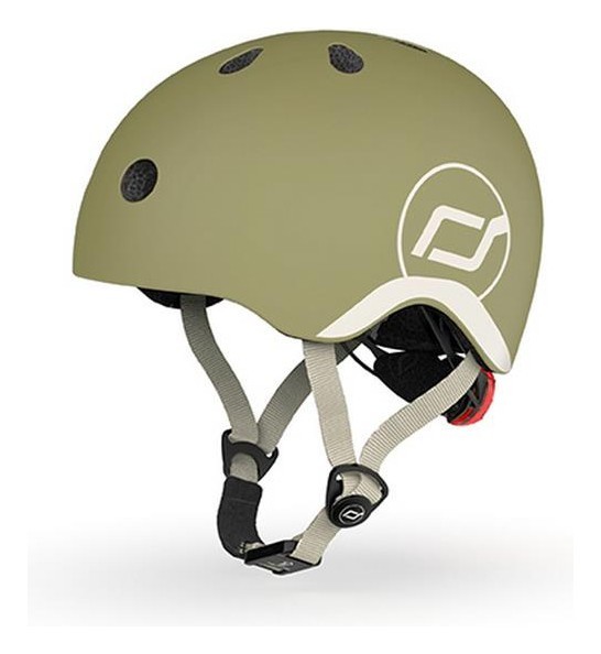 Шолом захисний дитячий Scoot and Ride, оливковий з ліхтариком 45-51см, укр, укр