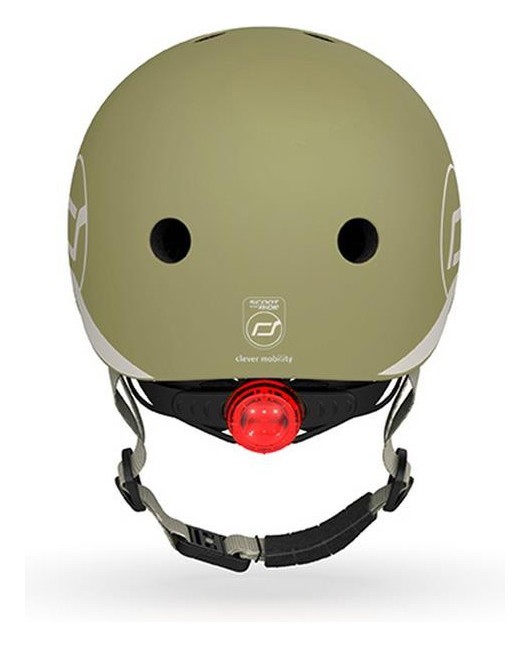 Шолом захисний дитячий Scoot and Ride, оливковий з ліхтариком 45-51см, укр, укр