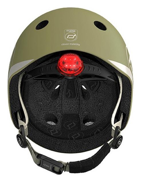 Шолом захисний дитячий Scoot and Ride, оливковий з ліхтариком 45-51см, укр, укр