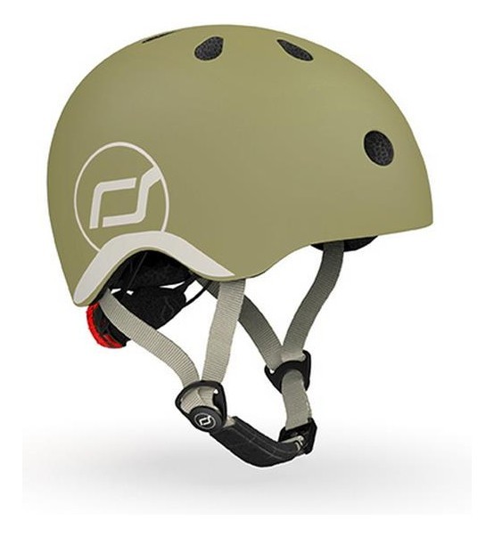 Шолом захисний дитячий Scoot and Ride, оливковий з ліхтариком 45-51см, укр, укр