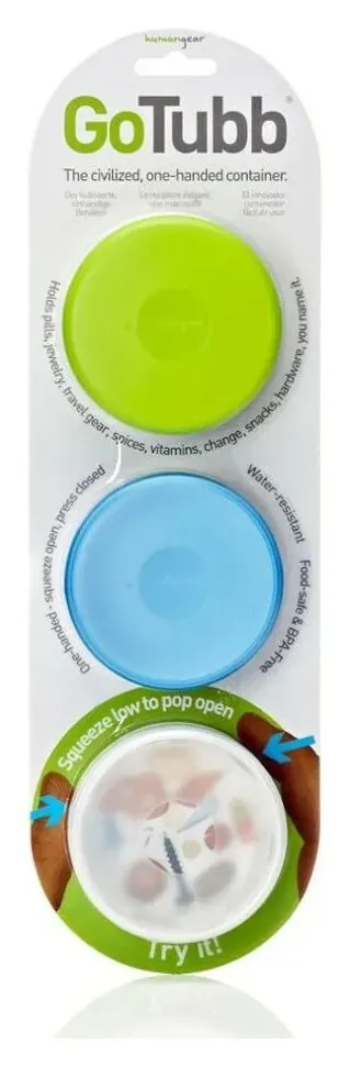 Набір контейнерів Humangear GoTubb 3-Pack Medium (Uni Clear/green/blue)