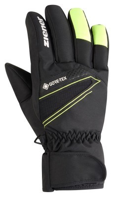 Ziener перчатки лыжные Gunar GTX black-poison yellow 10
