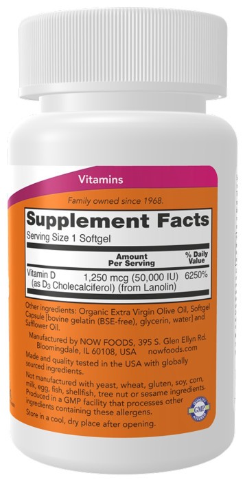 VIT D-3 50,000 IU - 12 sgels