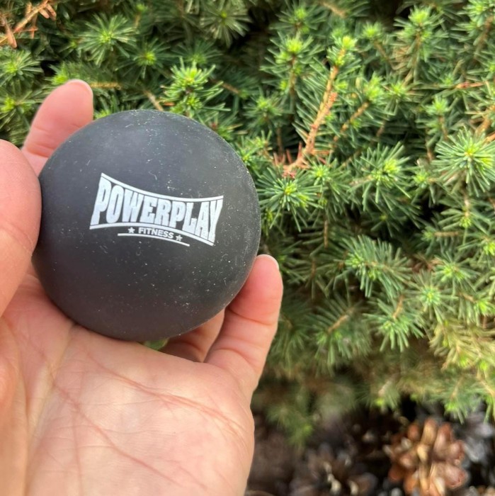 Массажний силіконовий м'яч PowerPlay PP-4354 Silicone Lacrosse Ball (6.3см.) Чорний