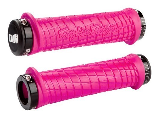 Грипсы ODI Troy Lee Designs Signature MTB Lock-On Bonus Pack Pink w/ Black Clamps (розовые с черными замками)
