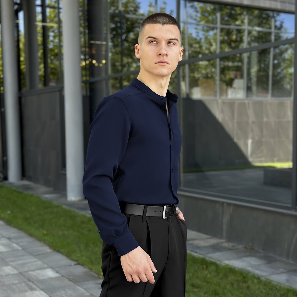 Темно-синя сорочка чоловіча Pobedov Legend, укр, укр