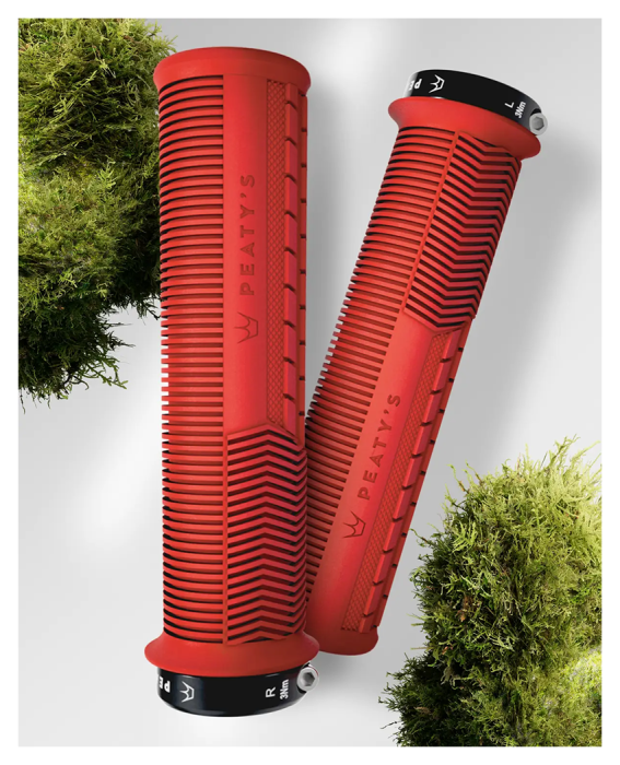 Грипсы Peaty's Monarch Grip Mushroom, Thin 30>32mm, Trail Comfort, Red