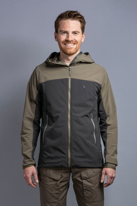 Трекінгова чоловіча куртка Soft Shell Tatonka Cesi M's Hooded Jacket, Dark Grey/Olive, M