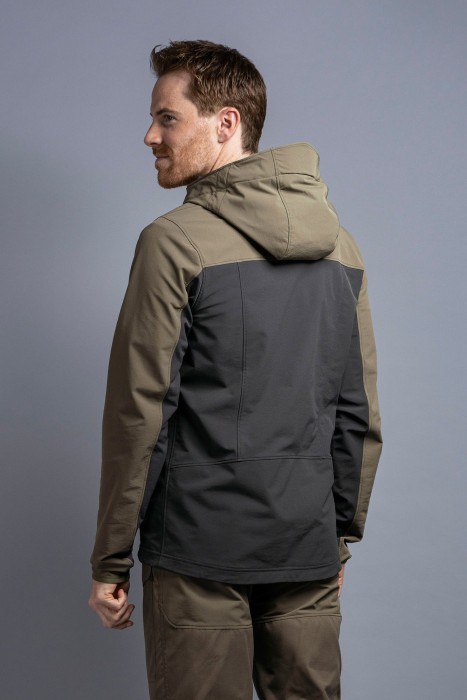Трекінгова чоловіча куртка Soft Shell Tatonka Cesi M's Hooded Jacket, Dark Grey/Olive, M