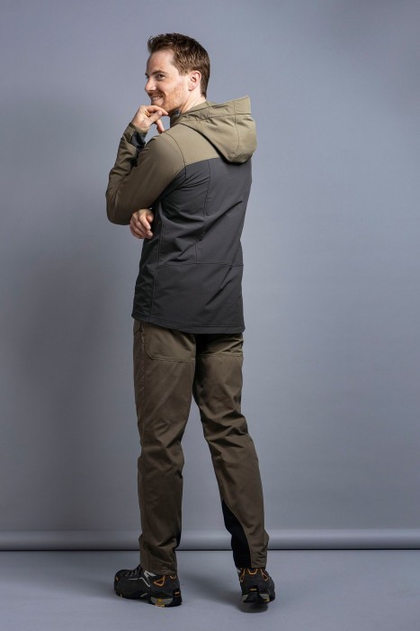 Трекінгова чоловіча куртка Soft Shell Tatonka Cesi M's Hooded Jacket, Dark Grey/Olive, M