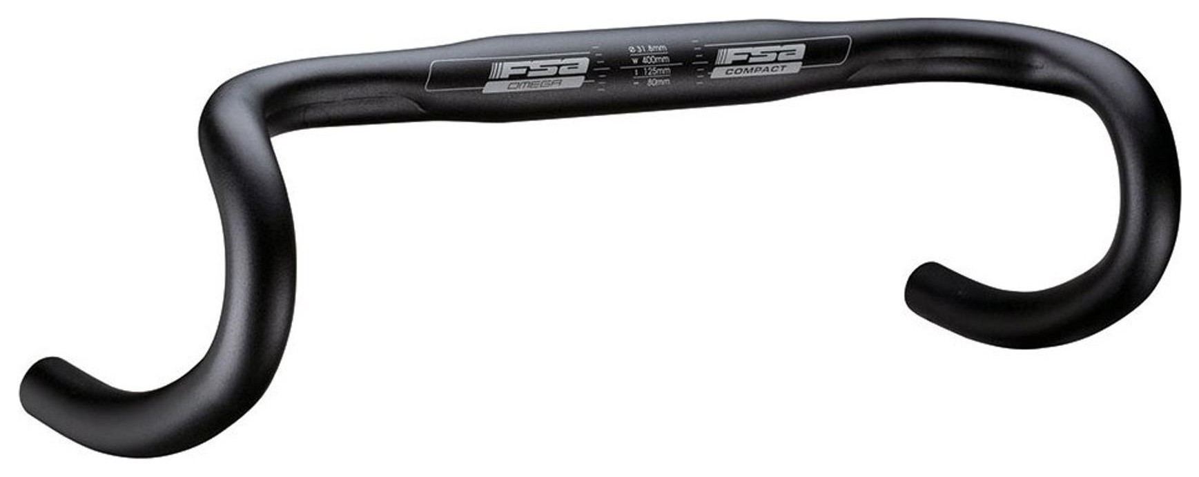 Кермо шосе "баран" алюміній. 31.8мм FSA OMEGA COMPACT L420мм (чорний)