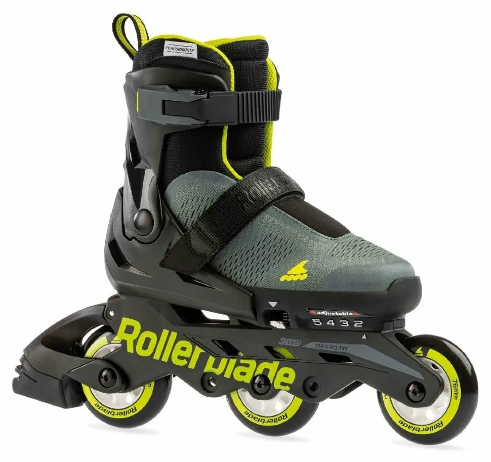 Ролики дитячі Rollerblade Microblade Free 3WD Anthracite Lime 2023 (28-32)