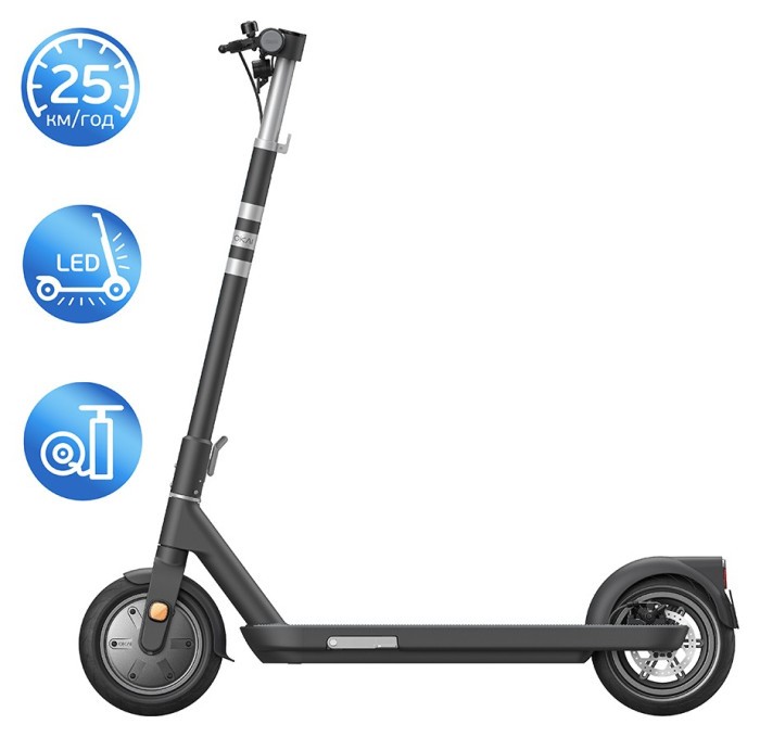 Електросамокат OKAI ES10-NEON Lite Black 9", 300(600)W, 7.8Ah, 30km, 25km\h, 20%, NFC, App,15kg
