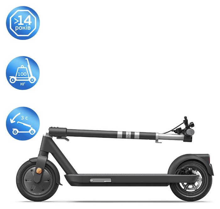 Електросамокат OKAI ES10-NEON Lite Black 9", 300(600)W, 7.8Ah, 30km, 25km\h, 20%, NFC, App,15kg
