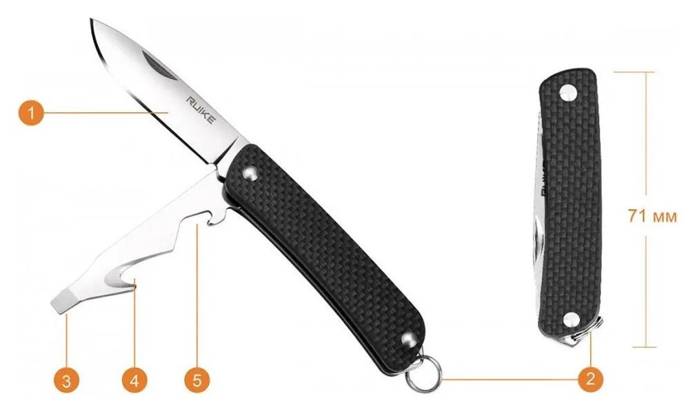 Багатофункціональний ніж Ruike Criterion Collection S21 чорний, укр, укр