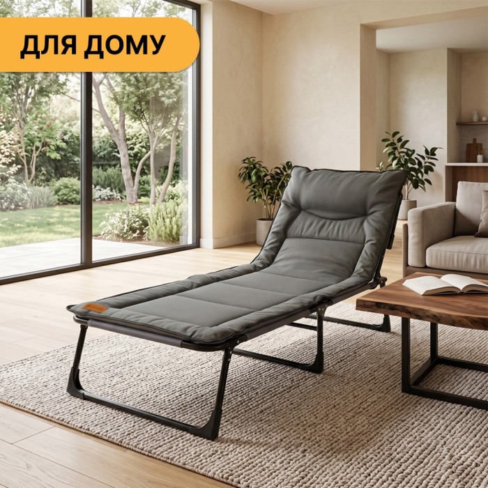 Розкладне ліжко (розкладачка) з вбудованим матрацом LEOBRO Khaki (LB-FB-S1-KHA)