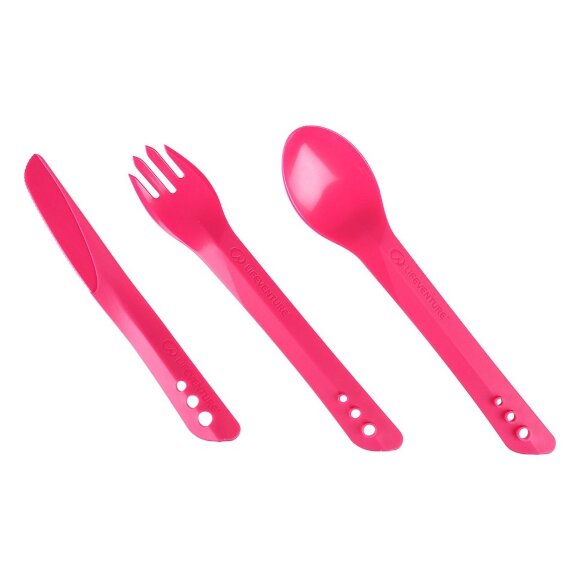 Вилка, ложка, ніж Lifeventure Ellipse Cutlery pink