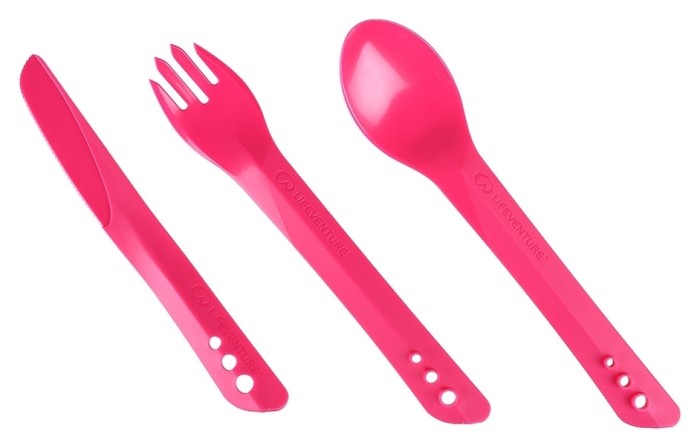 Вилка, ложка, ніж Lifeventure Ellipse Cutlery pink