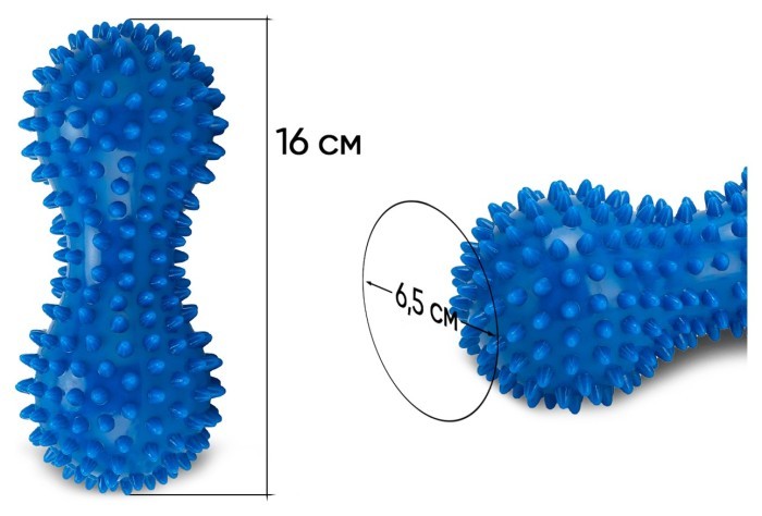 Масажний м'ячик EasyFit Goober з шипами синій