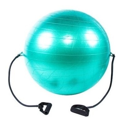 Мяч фитнес IronMaster (anti-burst) с эспандером D65см, зеленый