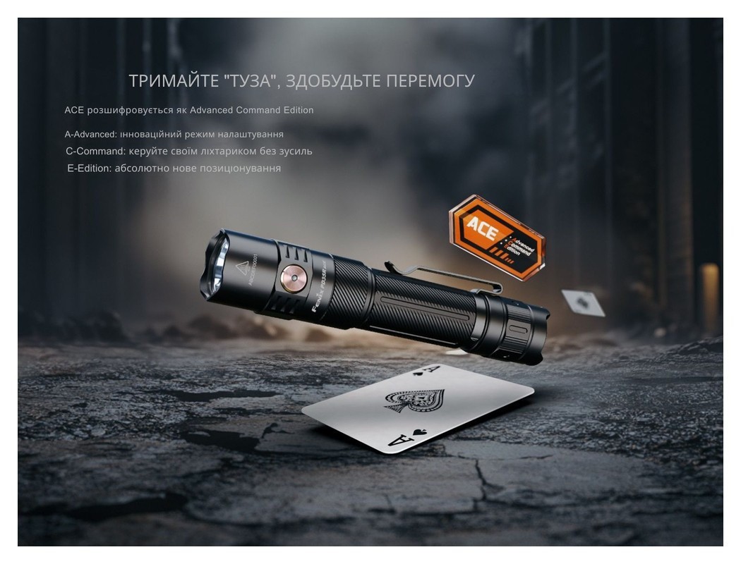 Ліхтар тактичний ручний Fenix PD35R ACE 2000 лм, укр, укр
