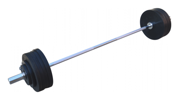 Обрезиненная штанга RN-Sport на 125 кг с олимпийским грифом