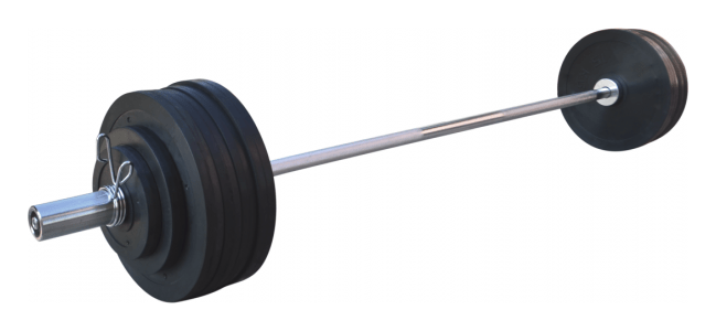 Обрезиненная штанга RN-Sport на 125 кг с олимпийским грифом