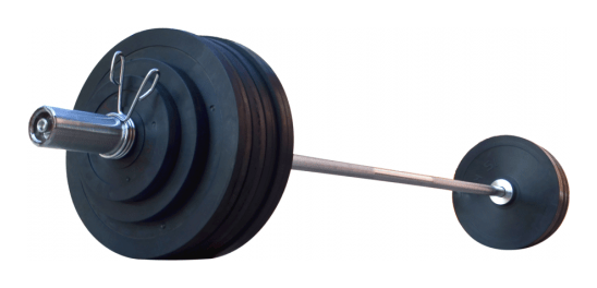 Обрезиненная штанга RN-Sport на 125 кг с олимпийским грифом