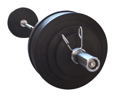 Обрезиненная штанга RN-Sport на 125 кг с олимпийским грифом