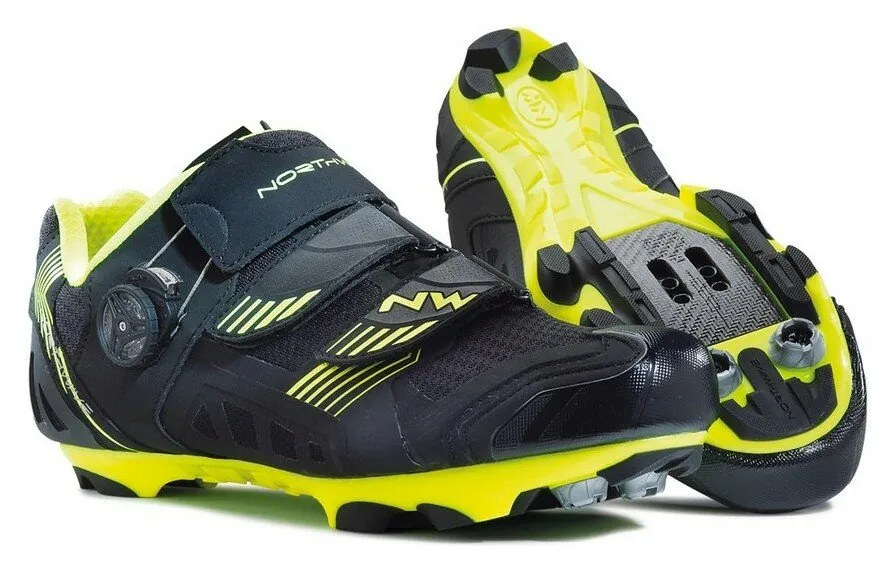 Туфлі велосипедні Northwave NIRVANA M 40 (7.5US) Black/yellow fluo (80142002 04) (264мм black, yellow fluo)