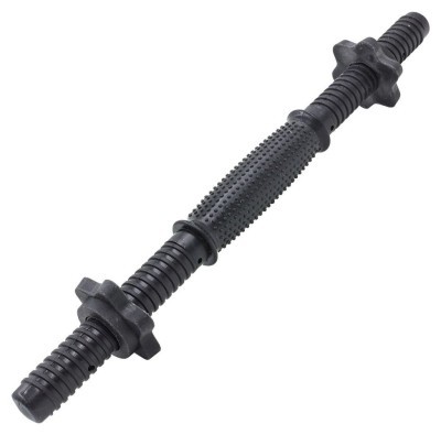 Гриф гантельний пластиковий гумовий із замками SHUANG CAI SPORTS TA-80257-46 (TA-80243-46) (l-46, d-25мм, чорний)