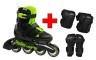 Комплект роликовые коньки Rollerblade Microblade Black Green + защита
