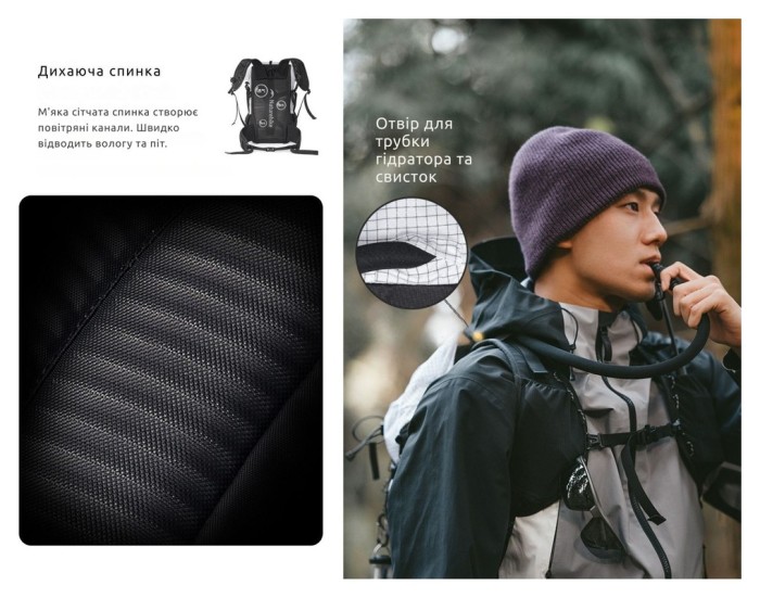 Рюкзак туристичний Naturehike Helium CNK2300016, 30+5 л, чорний, укр, укр