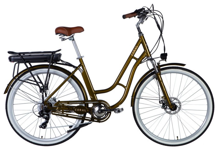 Велосипед з електроприводом 28" AL Dorozhnik eCORAL DD FR рама-19" 36B 12.5А*г 500Вт болотно-зелений YS 3202 2025