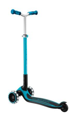 Самокат GLOBBER серії ACE аква, колеса з підсвіткою, до 100кг, 3+, 3 колеса