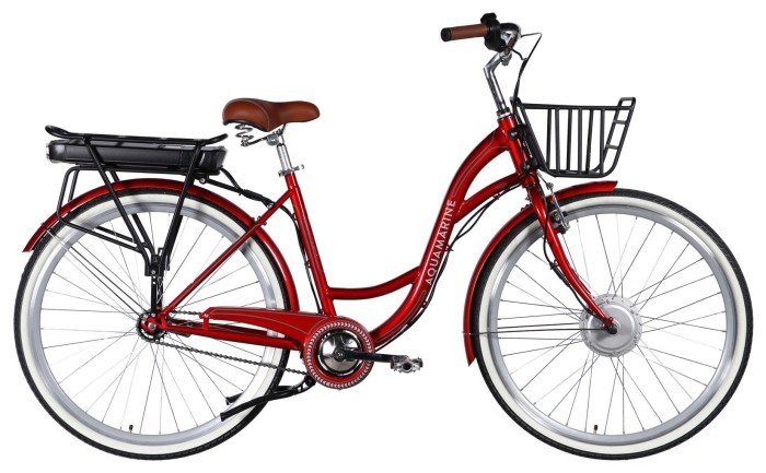 Велосипед с электроприводом 28" ST Dorozhnik eAQUAMARINE BH рама-19" 36B 13А*ч 500Вт бордовый YS 2476 с корзиной 2026
