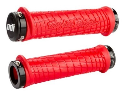 Грипсы ODI Troy Lee Designs Signature MTB Lock-On Bonus Pack Red w/ Black Clamps (красные с черными замками)