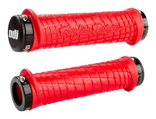 Грипсы ODI Troy Lee Designs Signature MTB Lock-On Bonus Pack Red w/ Black Clamps (красные с черными замками)