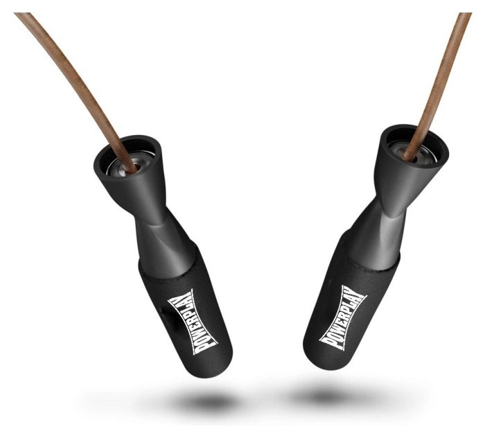 Скакалка шкіряна PowerPlay 4214 Leather Jump Rope Чорна 2.75 см.
