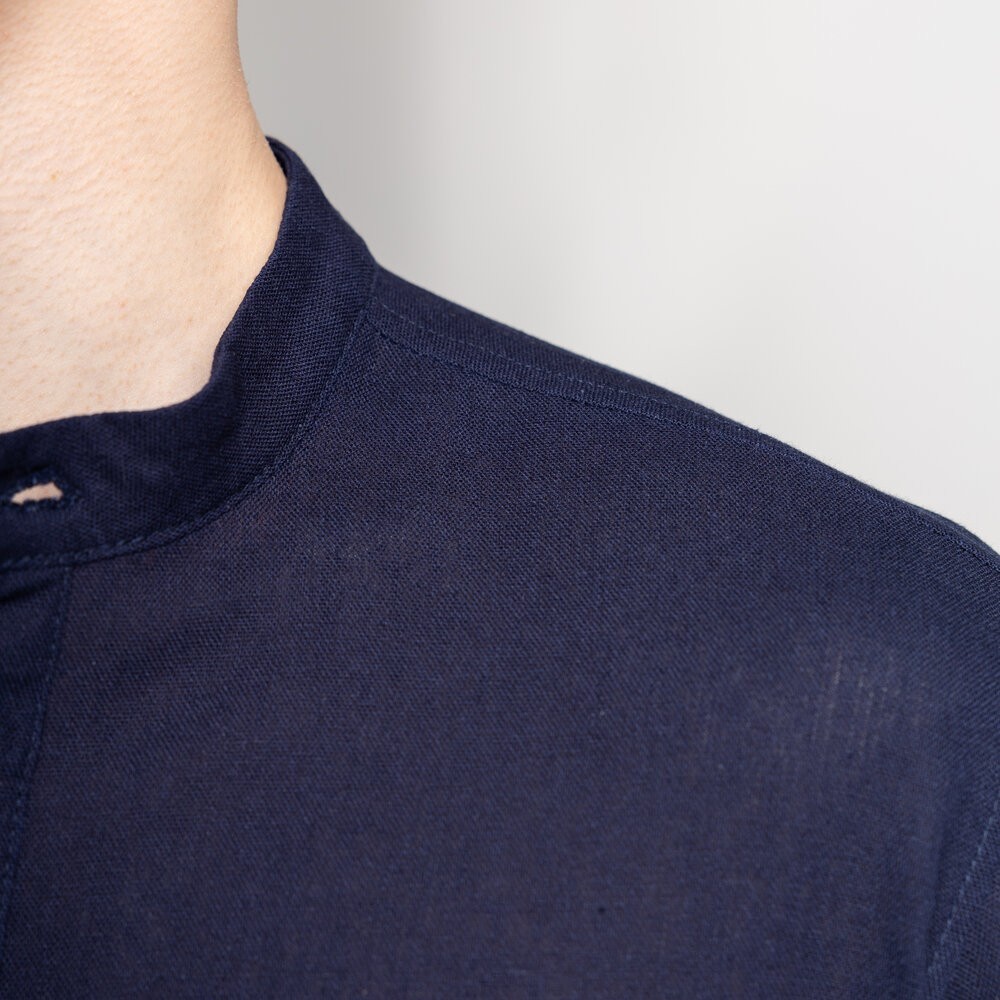 Чоловіча сорочка з коротким рукавом темно-синя Pobedov Molodist'