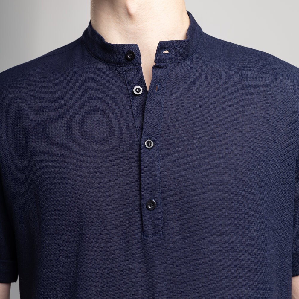 Чоловіча сорочка з коротким рукавом темно-синя Pobedov Molodist'