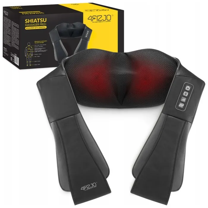 Накидка-масажер 4FIZJO Shiatsu Pro+ для шиї та спини Black/Grey (P-5907739319067)