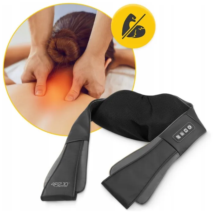 Накидка-масажер 4FIZJO Shiatsu Pro+ для шиї та спини Black/Grey (P-5907739319067)